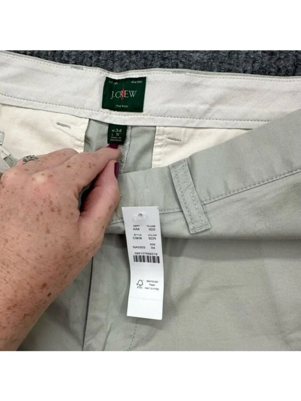 J Crew Portsider Stretch Chino Shorts Khaki 5' Preppy Coastal CI908 Mens 34 NEW